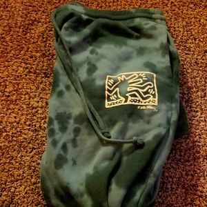 Green tie die sweatpants